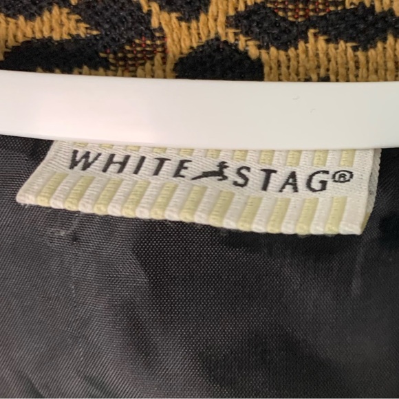 White Stag Vintage Brocade Floral Leopard Print Eclectic Retro Jacket Size L - Picture 7 of 9